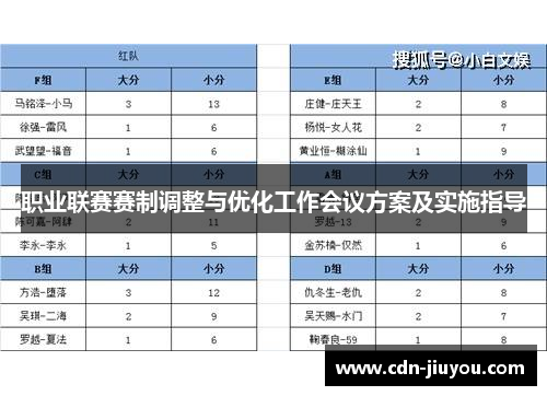 职业联赛赛制调整与优化工作会议方案及实施指导